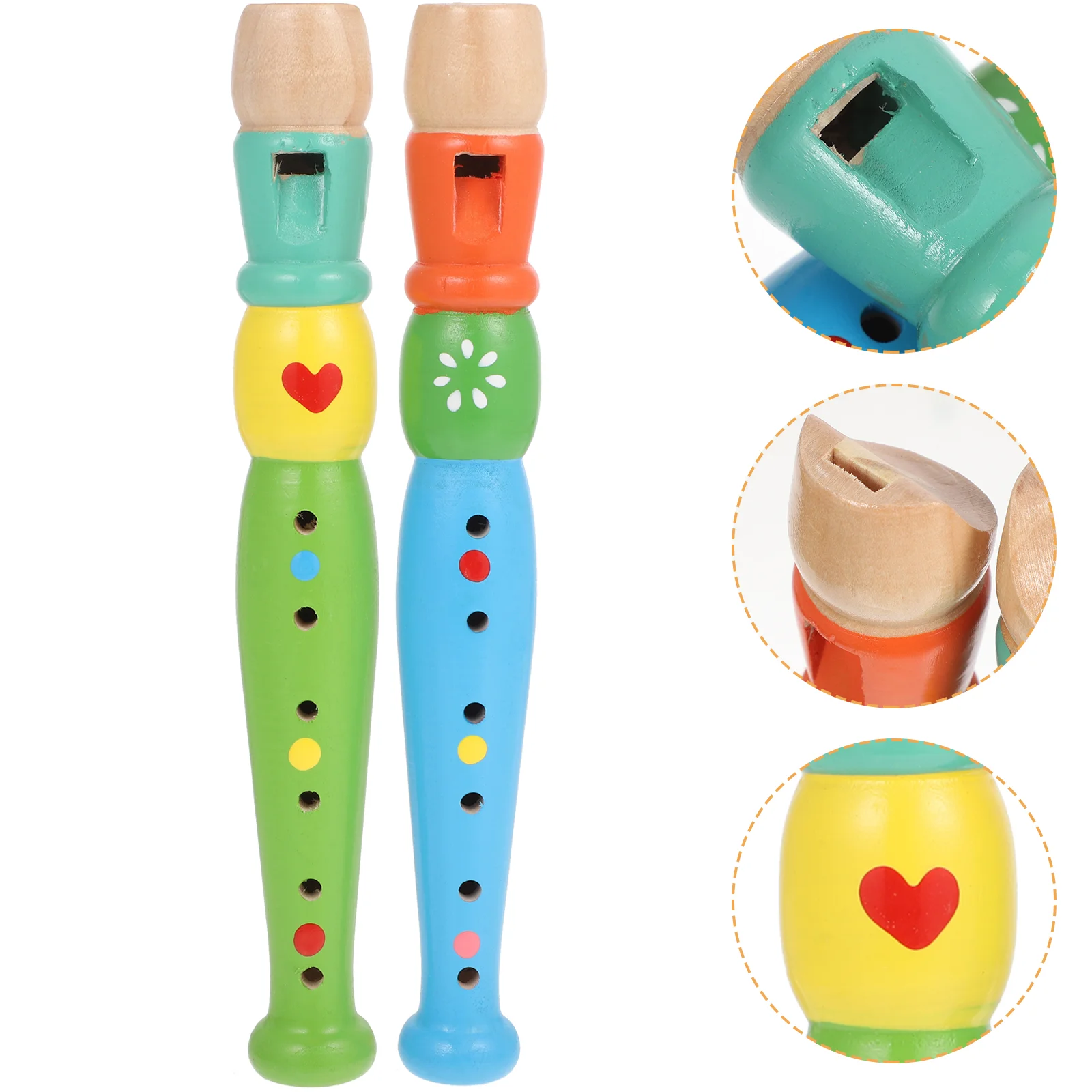 2 Pcs 6 Hole Piccolo Develop Recorder Woodwind Voice Recorders Flute Instrument Kids for Musical Instruments Toy