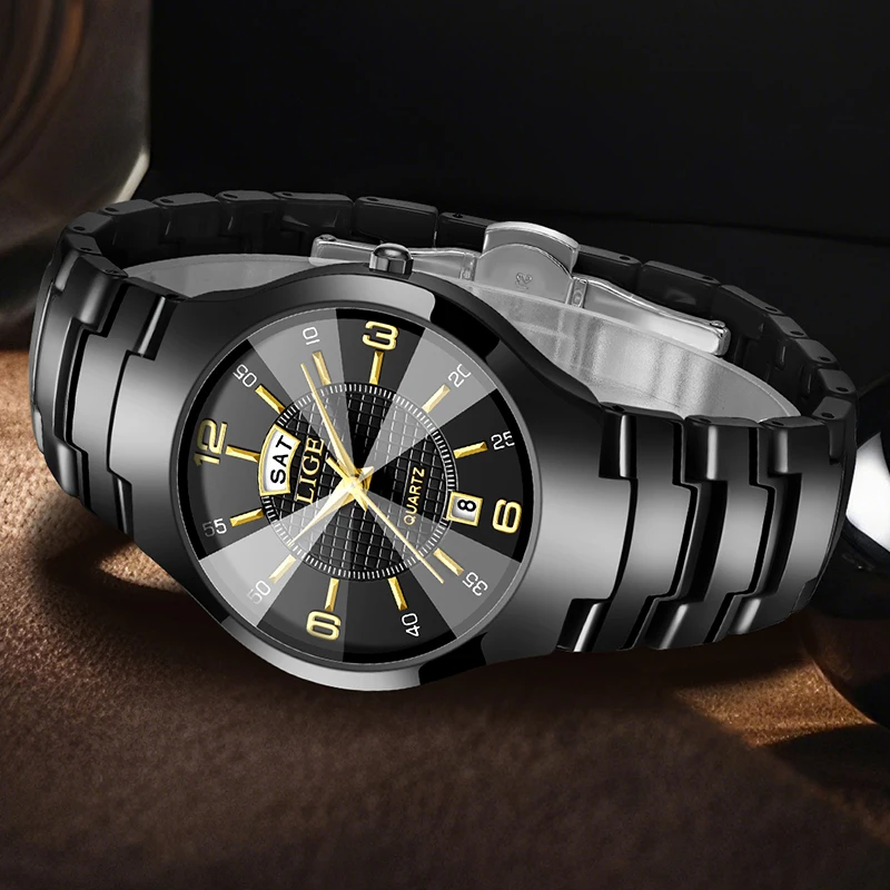 LIGE 2026 ساعة نسائية أنيقة من السيراميك ساعات يد كوارتز عصرية فاخرة مقاومة للماء ساعات أسبوع للتاريخ هدايا للسيدات Reloj Mujer #3