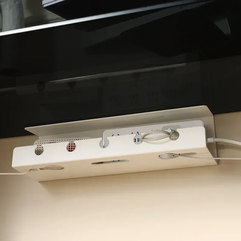 Kabelmanagement unter dem Schreibtisch, Kabelablage unter dem Schreibtisch mit Klemme, Steckdosenleiste, Kabelhalter, ohne Bohren, robust, geräumige Lieferungen