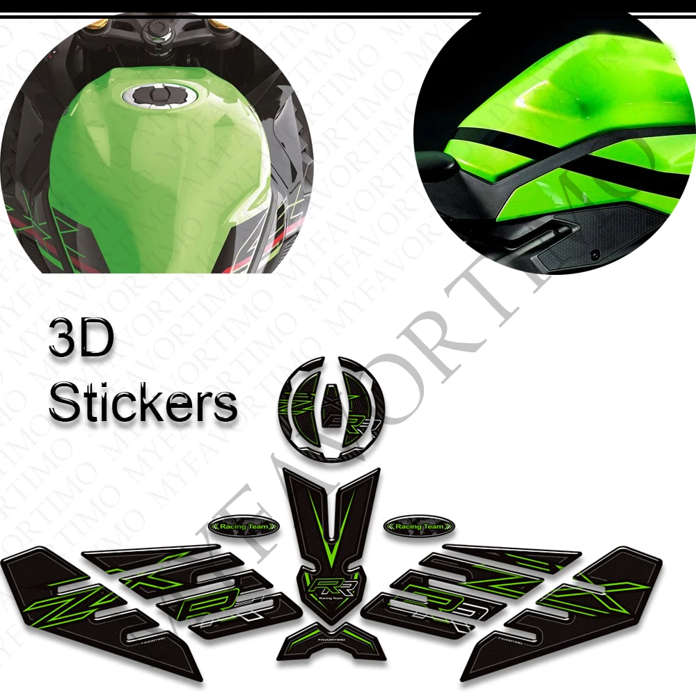 

For Ninja ZX-4R ZX-4RR ZX-25R ZX4R ZX4RR ZX25R Motorcycle Tank Pad Grips Side Gas Fuel Oil Kit Knee 3D Stickers Decals