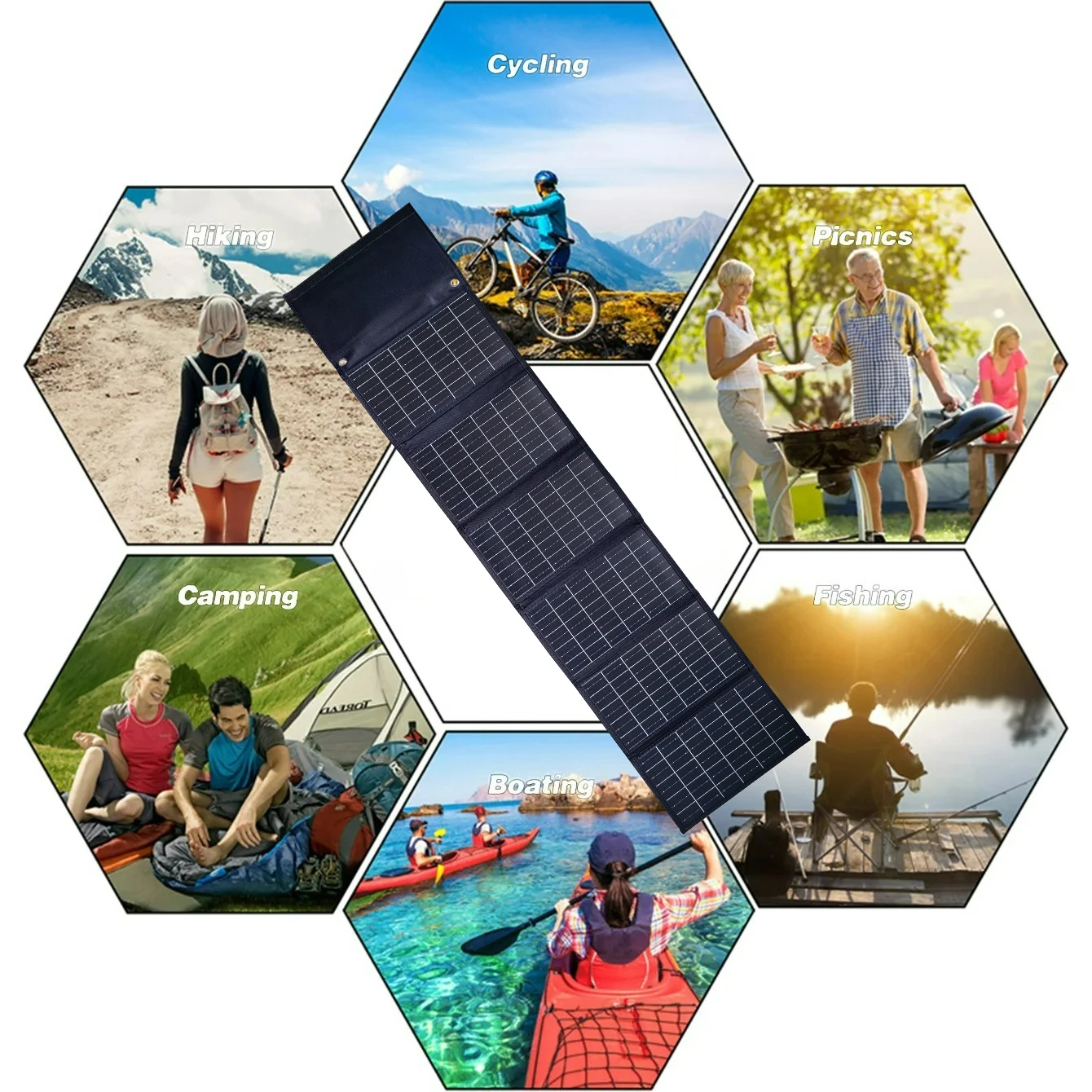 Foldable Solar Power Bank 90W 50W Portable Waterproof Solar Charger Dual USB DC Output Designed For Outdoor Camping Hiking - view 5