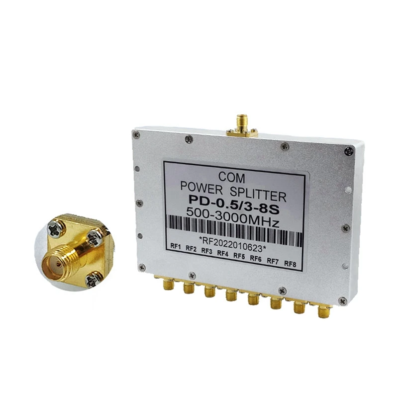 1 Piece 8 Way SMA Power Splitter 500Mhz-3000Mhz SMA Female Power Divider Signal Cable Splitter Female Divider Distributor