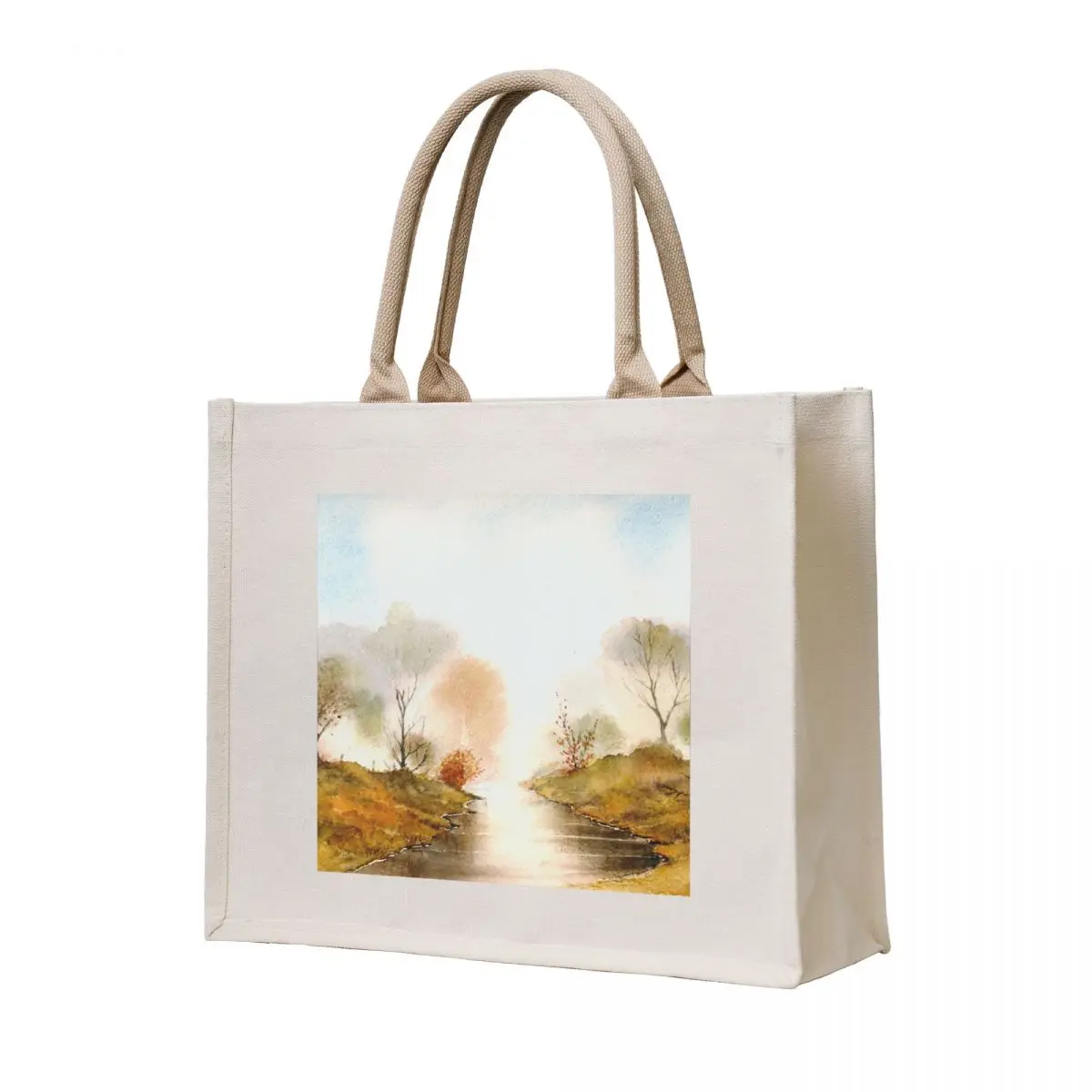 

Misty Chalk stream No 2 Tote Bag canvas shopping bag Handbags women reusable shopping bag