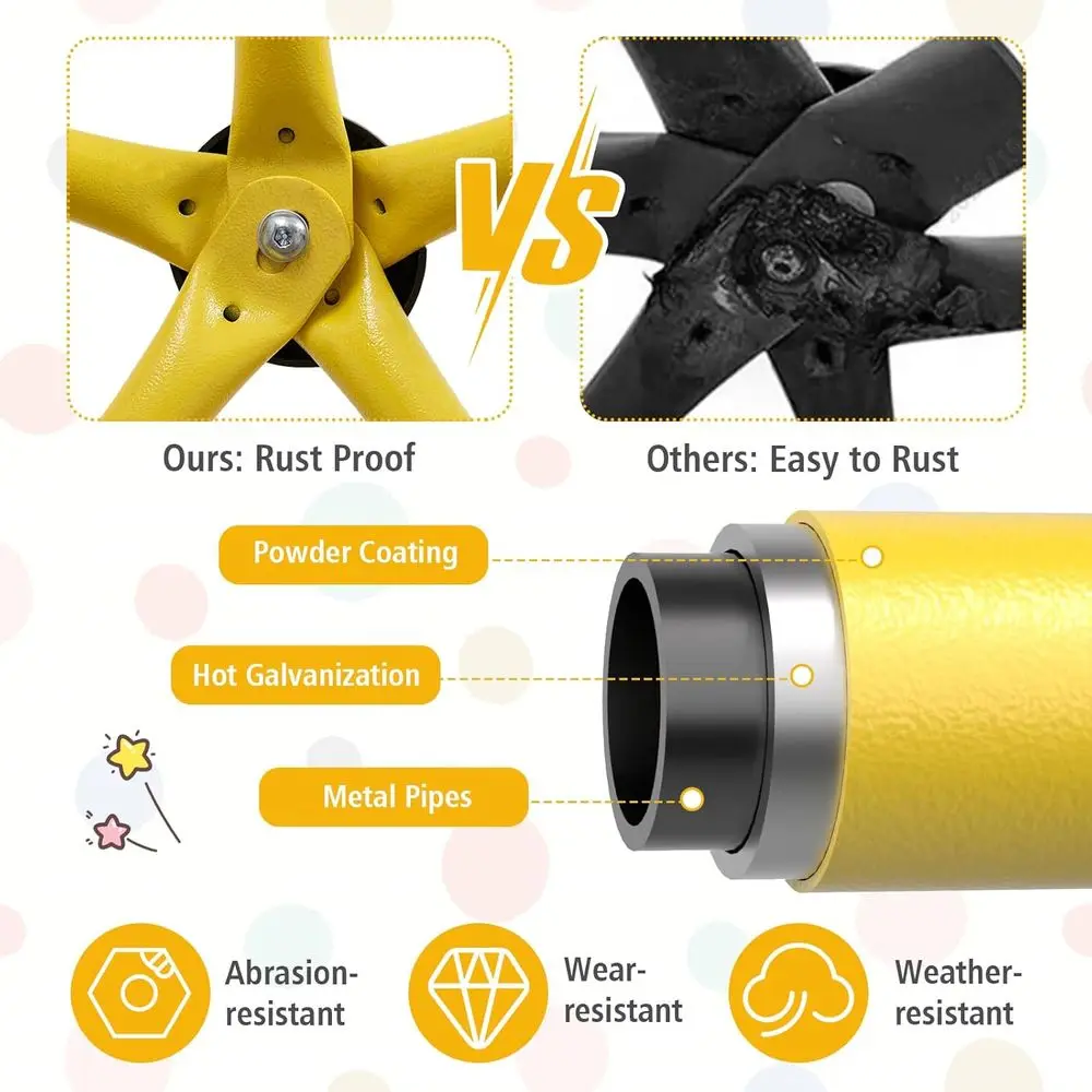 Klimkoepel met schommel, 10FT Kids Jungle Gym Monkey Bar Klimspeelgoed voor buiten, biedt plaats aan maximaal 800 lbs, Indoor Ge