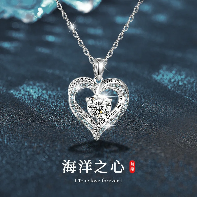 

s925Necklace Sterling Silver Heart Pendant Clavicle ChaininsHigh-end Niche Jewelry