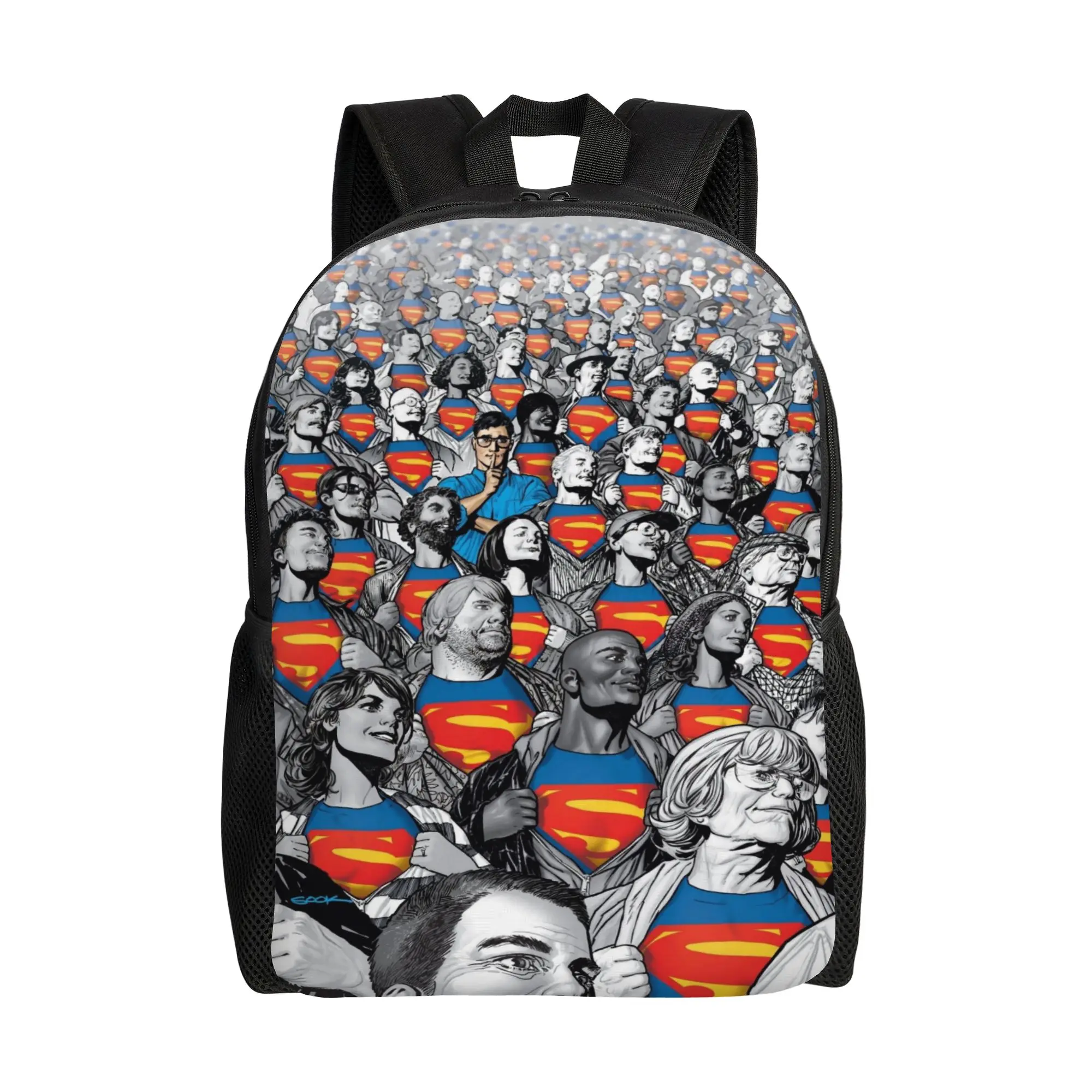 Knapsack Back to school season Crowd Group Superman Comic Montage  Classic Backpack