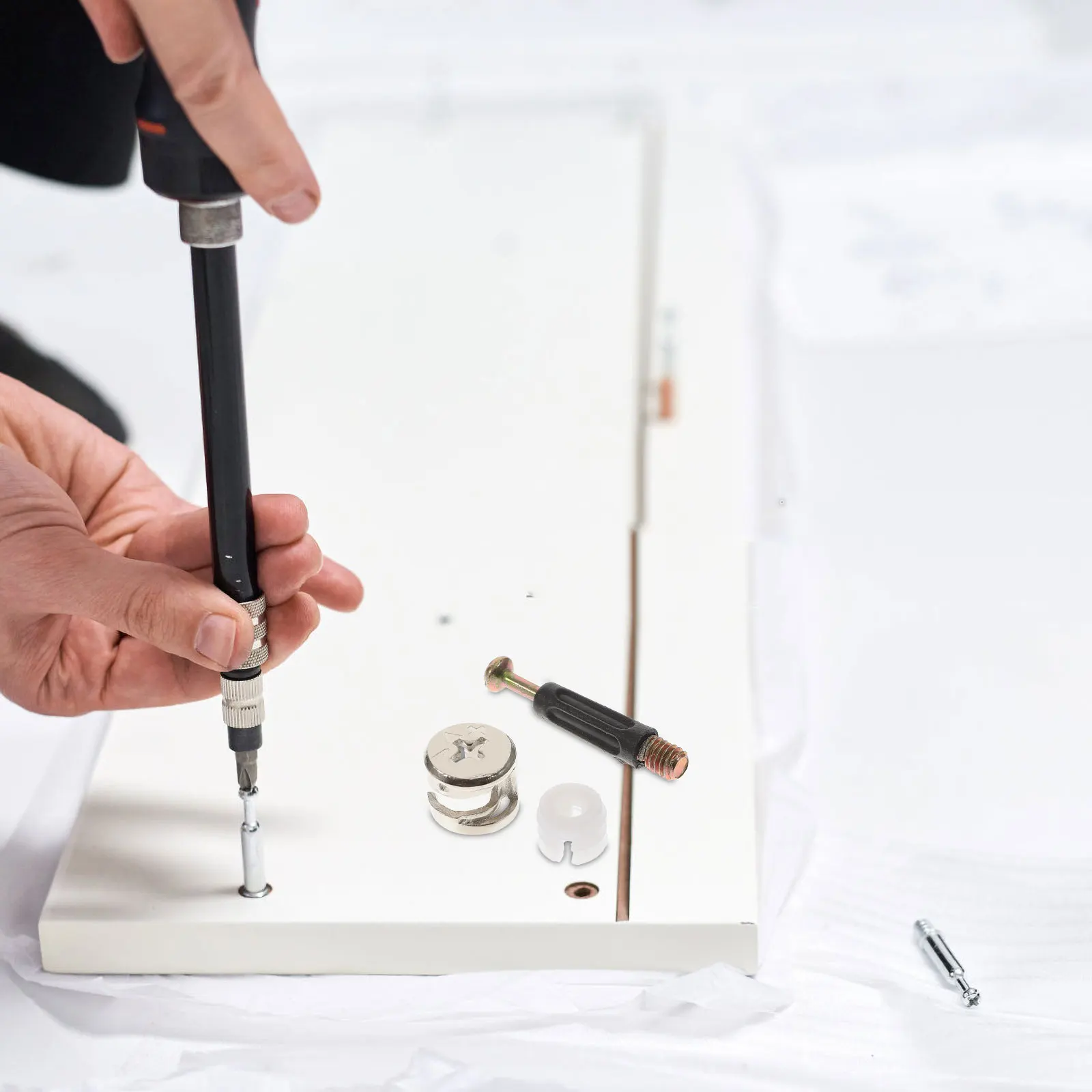 

Набор из 100 крепежных элементов Cam Lock, нейлон и цинковый сплав, для мебели, шкафов, книжных полок, 3 в 1, соединительные фиксаторы