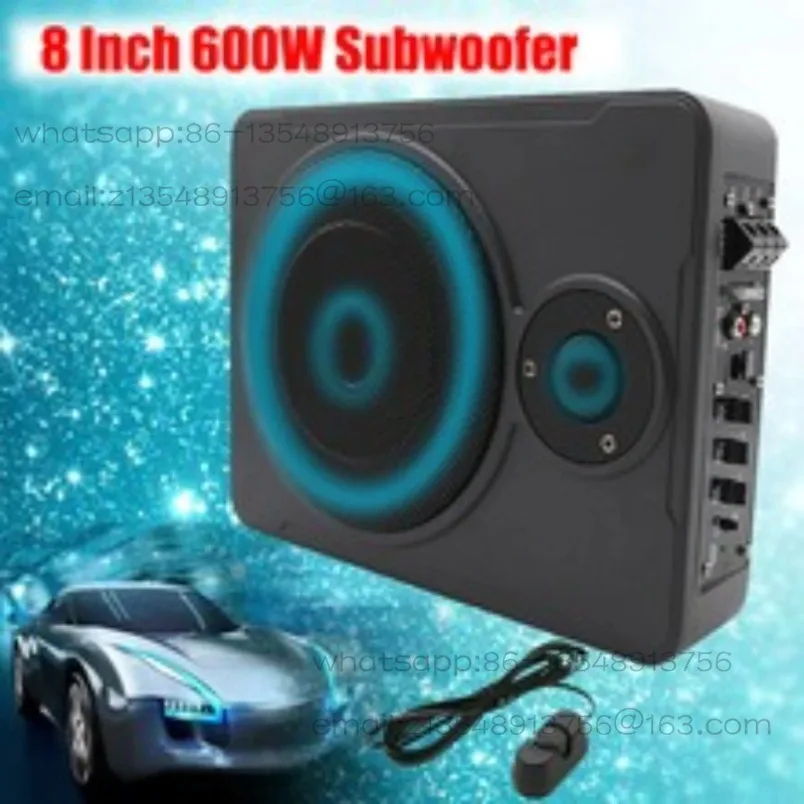 1PCS 8 Inch Aluminum Alloy Subwoofer Speaker 4 Ohm 600 Watt Car Audio Ultra Thin Seat with Tweeter Subwoofer 12v Wiring