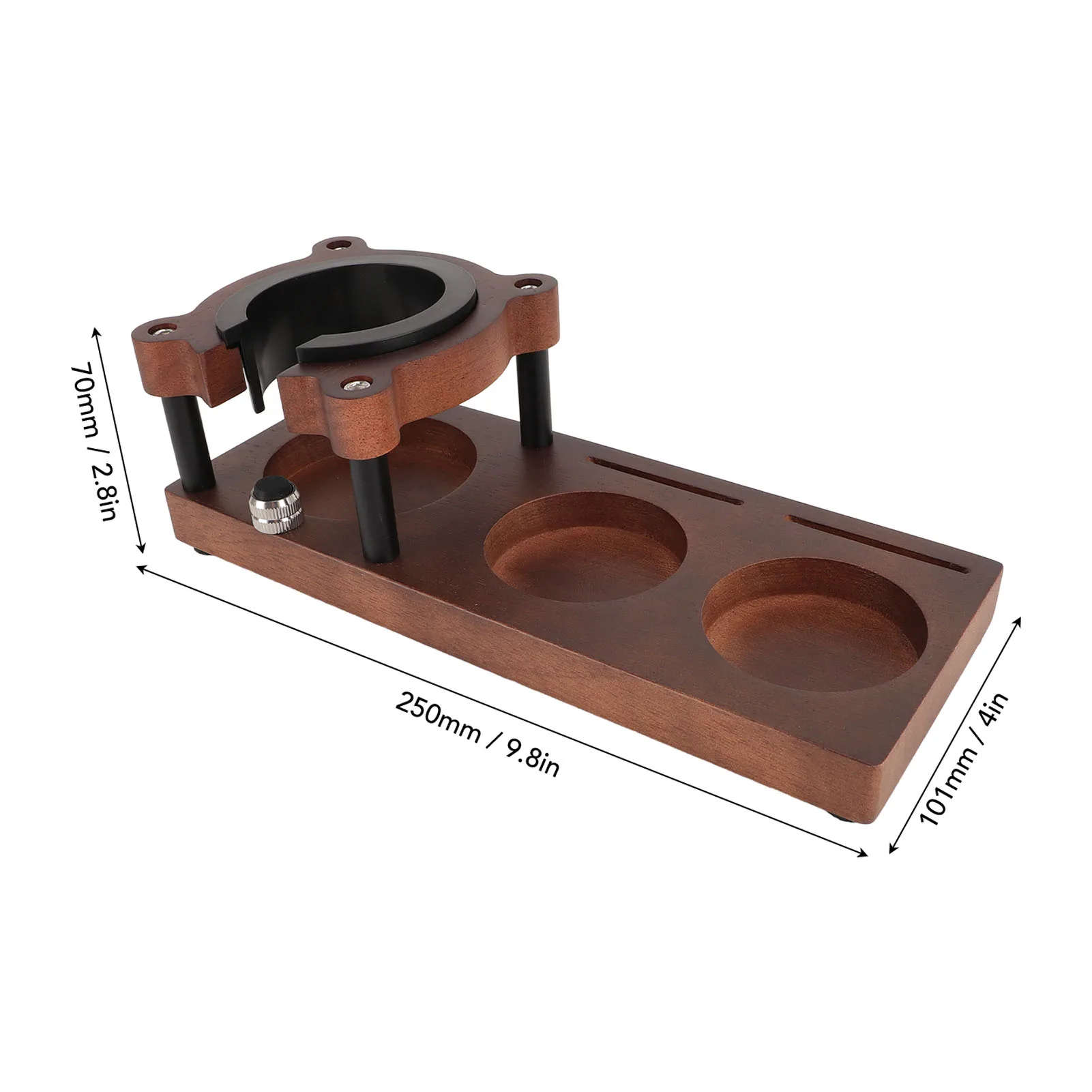 Suporte de portafilter de café para tocar estação de adulteração de café de madeira multifuncional prático para fazer café