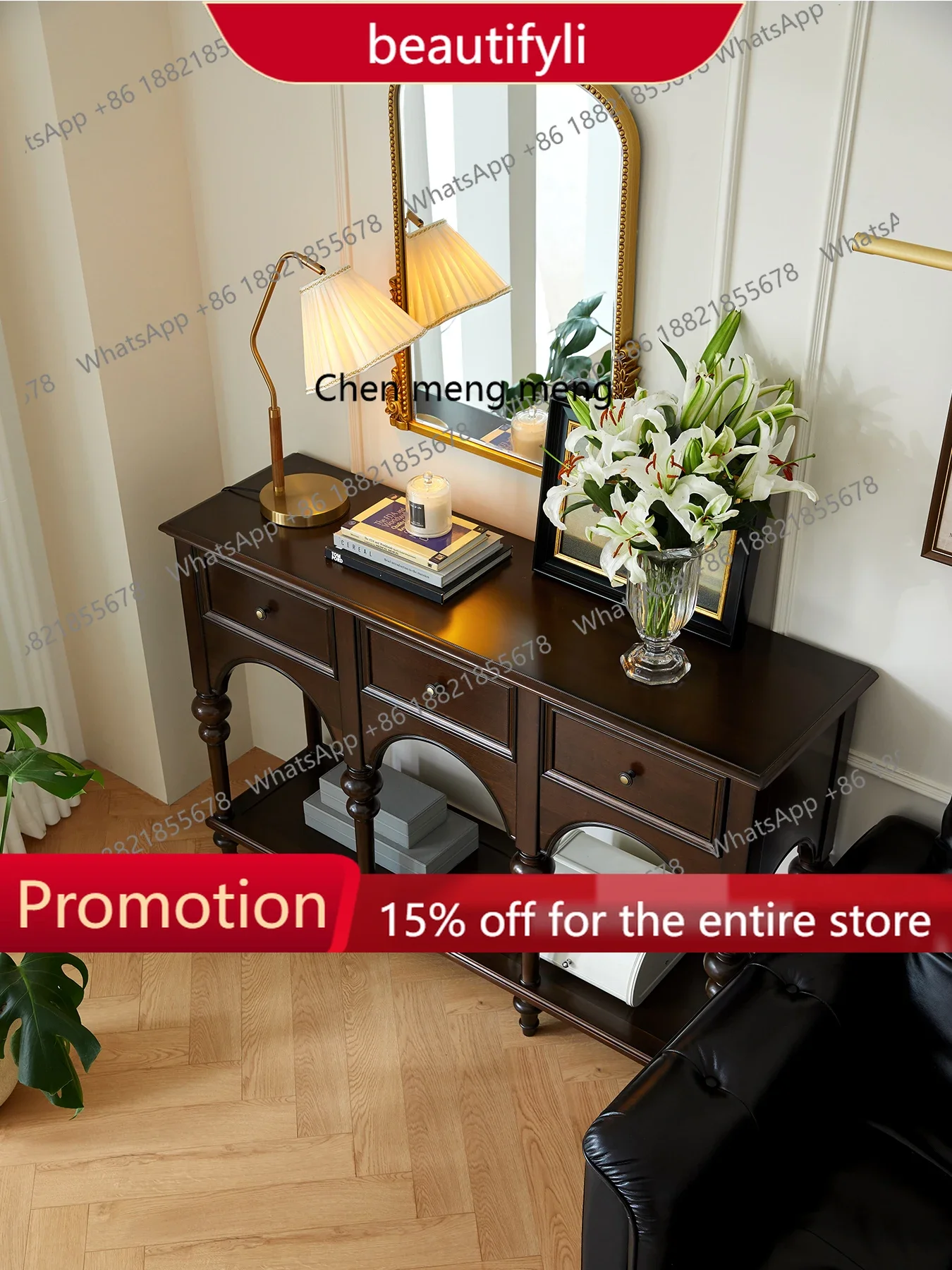 

Q181 Home entrance cabinet American aisle cabinet retro living room storage decoration household side cabinet