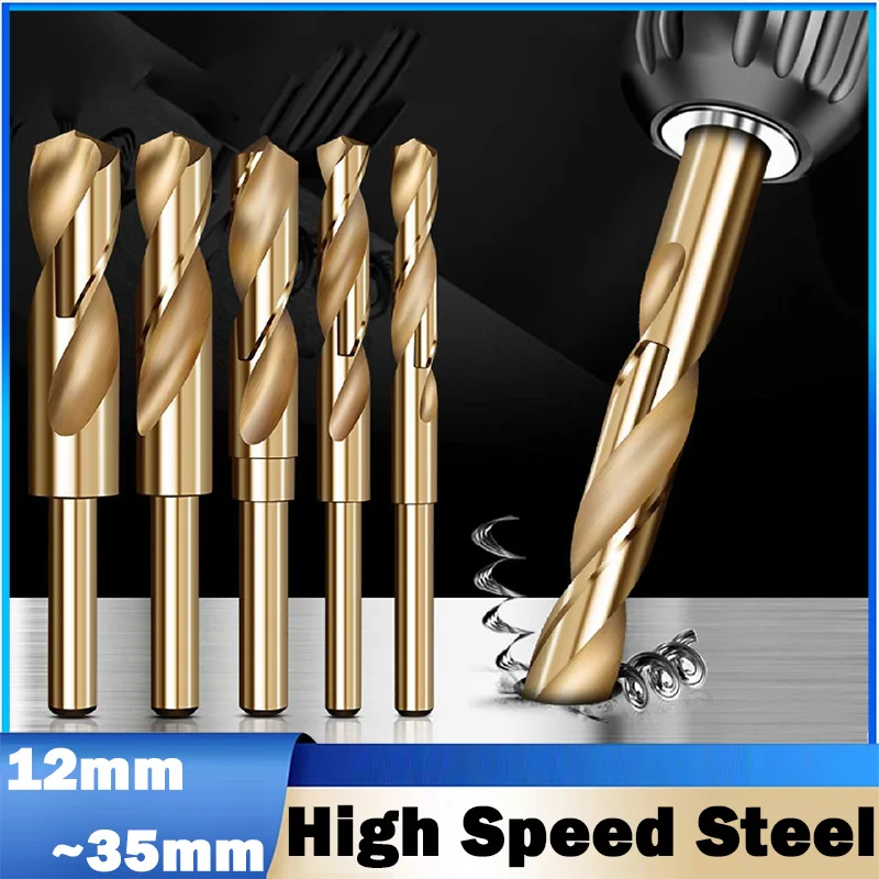 1Pcs 12mm~35mm Reduced Shank HSS 6542 Twist Drill Bit for Wood Metal Stainless Steel Drilling