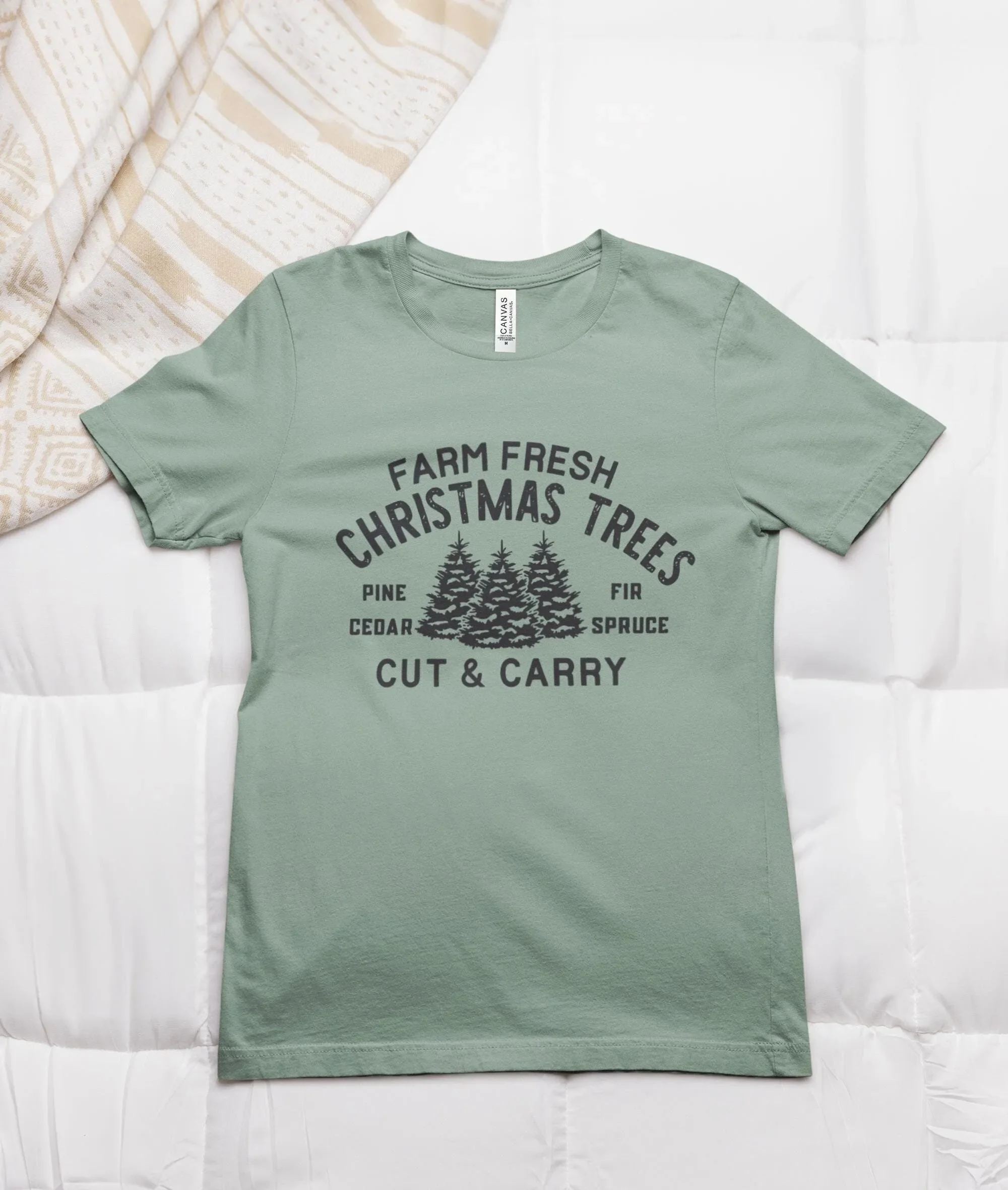 Vintage Christmas Tree Company T Shirt Retro Farm Fresh Xmas Subtle Design
