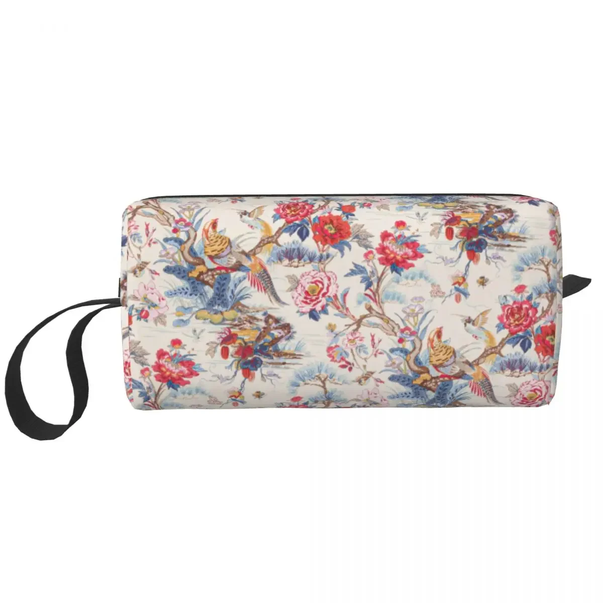 French Toile De Jouy Flowers Makeup Bag Large Cosmetic Bag Men Women Toiletry Bags Dopp Kit