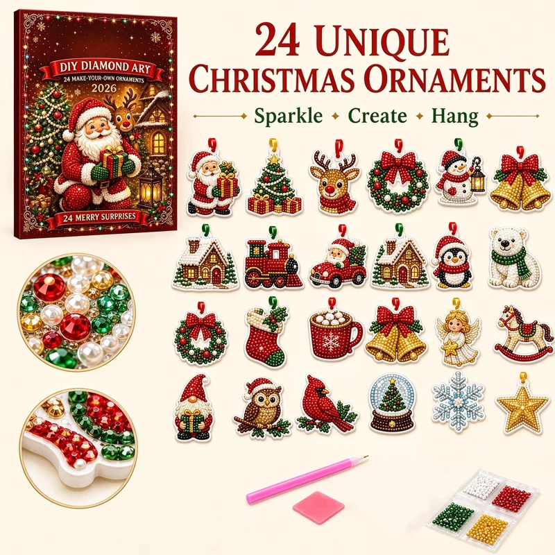 hot New Shiny Christmas Tree Hanging Ornaments Handmade Craft Gift Box Set Kit Beautiful Decor Adult Gift ﻿