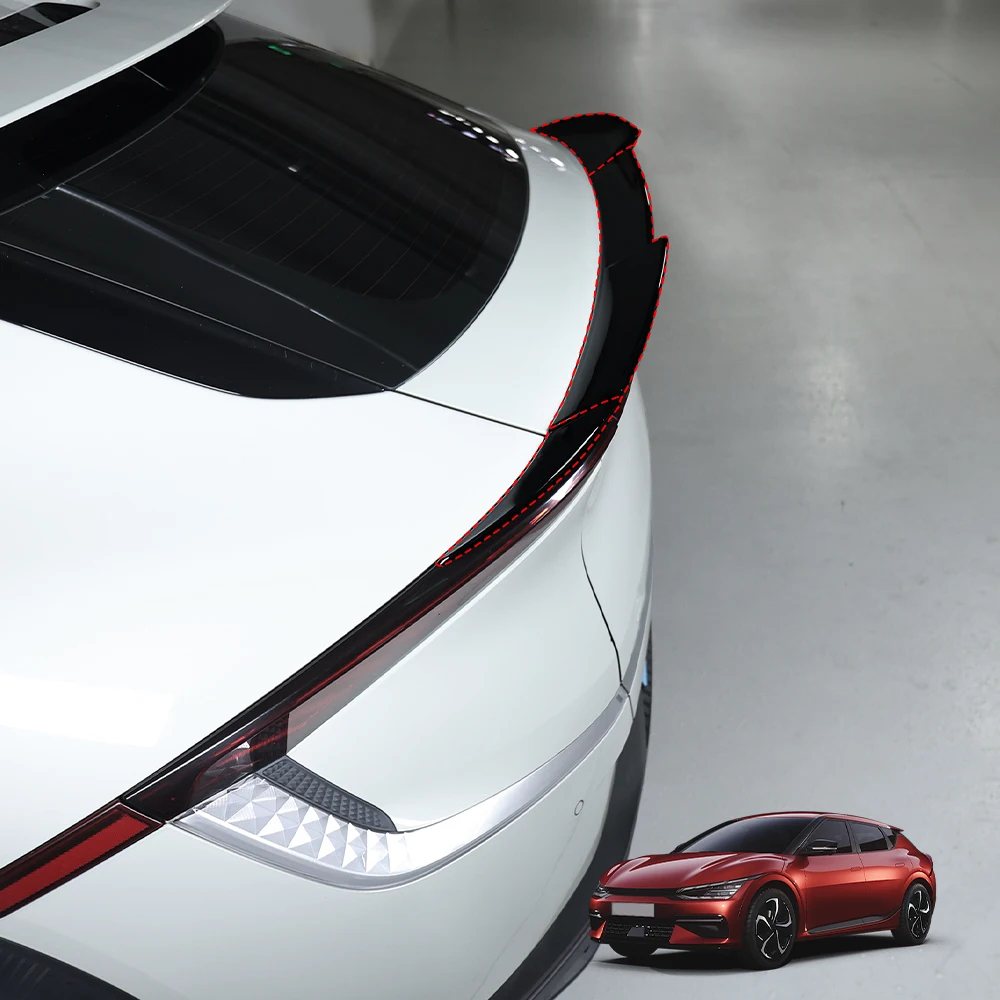 

For Kia EV6 2022-2024 Auto Black Spoilers Rear Roof Trim Strip Trunk Top Wings Cover Trim Exterior Accessories