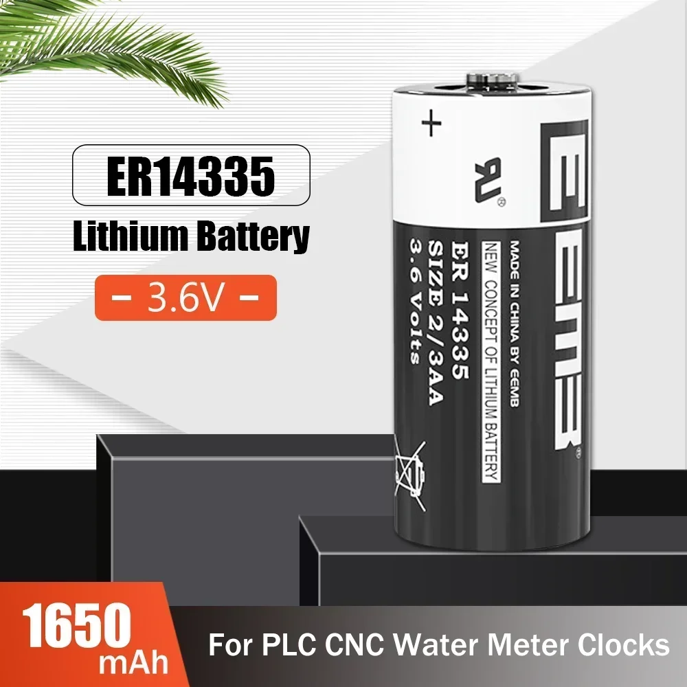 1PCS 3.6V 1650mAh New ER14335 14335 2/3AA Lithium Battery For PLC CNC Machine Tool Gas Meter TL-5955 SL-761 Replacement Batteria