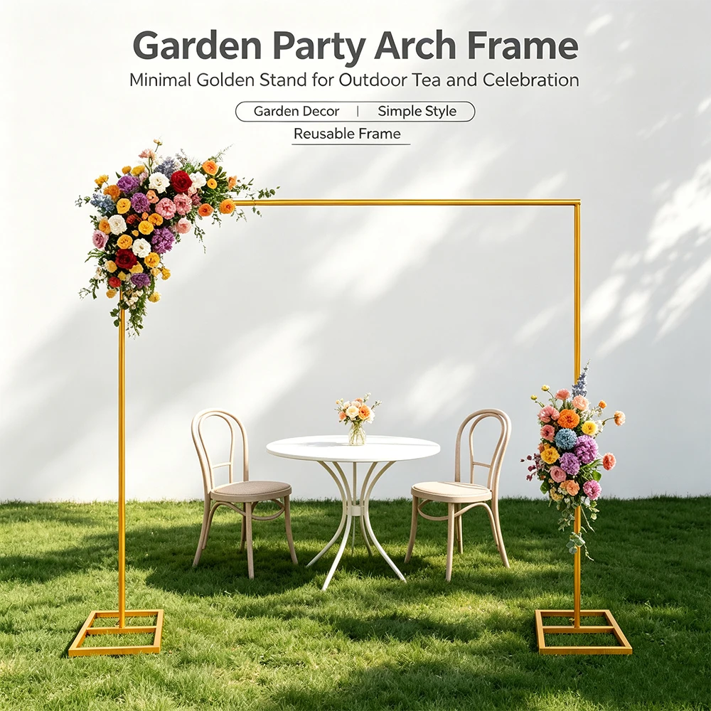 Arco in metallo da 2M/3M, supporto per fondale, arco riutilizzabile per matrimoni, giardini e cerimonie, struttura in metallo per arco nuziale con base