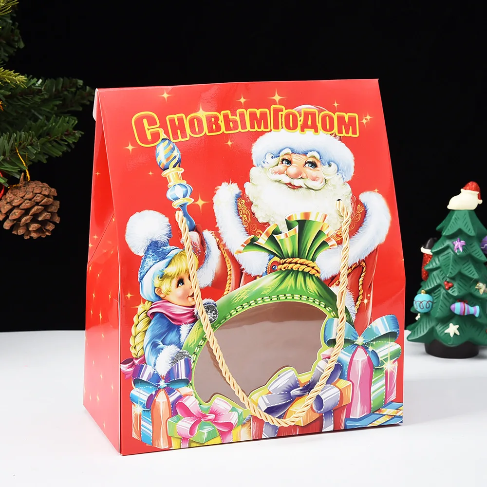 ‌ Kerstraam Geschenkdoos Feestelijke snoepverpakking Creatieve cadeauhouder Lege cartoon Apple Case Carry Party Favor