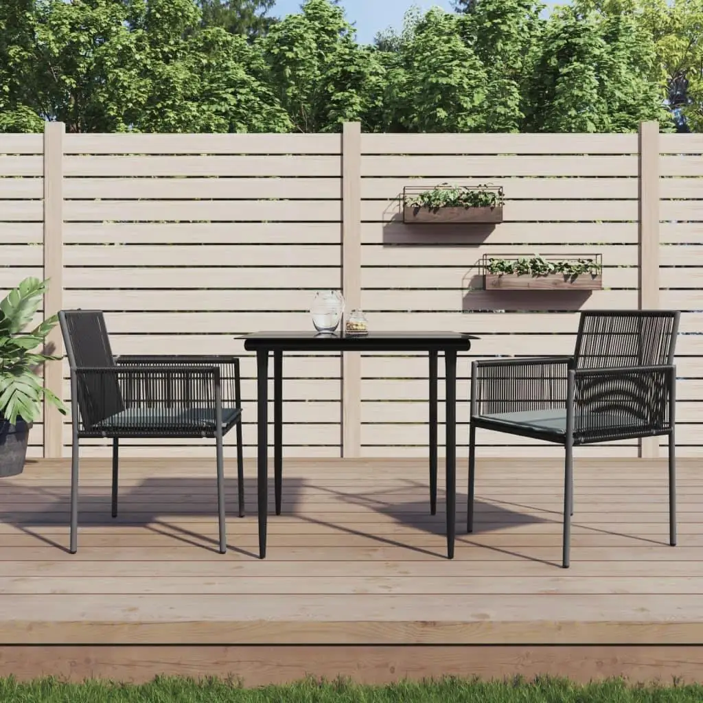 

Black and Light Grey Garden Dining Table Set