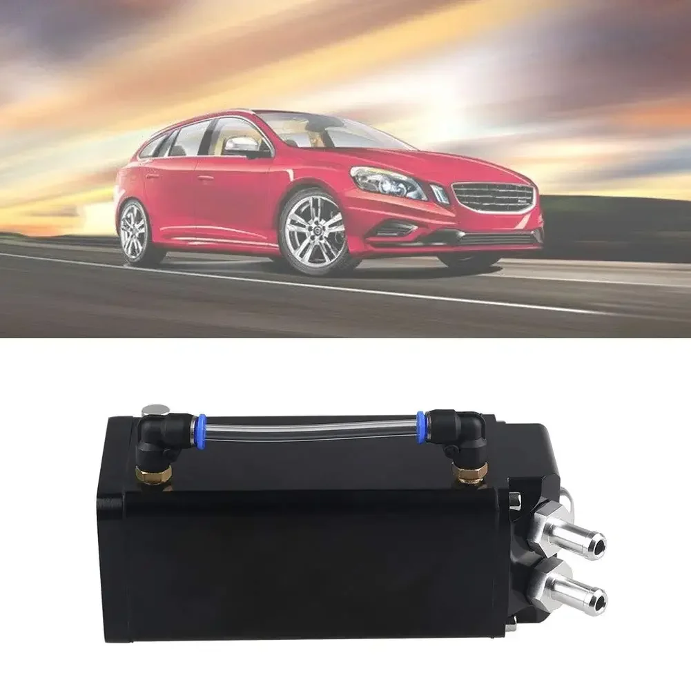 Car Universal Square Aluminum 2‑Port Oil Catch Can Reservoir Tank Engine Oil Separator Can Performance Modification Accessories
