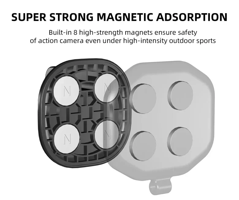 تثبيت كاميرا الحركة المغناطيسية ، حامل الرقبة ، صندوق الهاتف ، قوس التحرير ، مناسب لـ Insta360 X3 ، X2 ، Gopro11 ، Mini ، DJI ، Action3