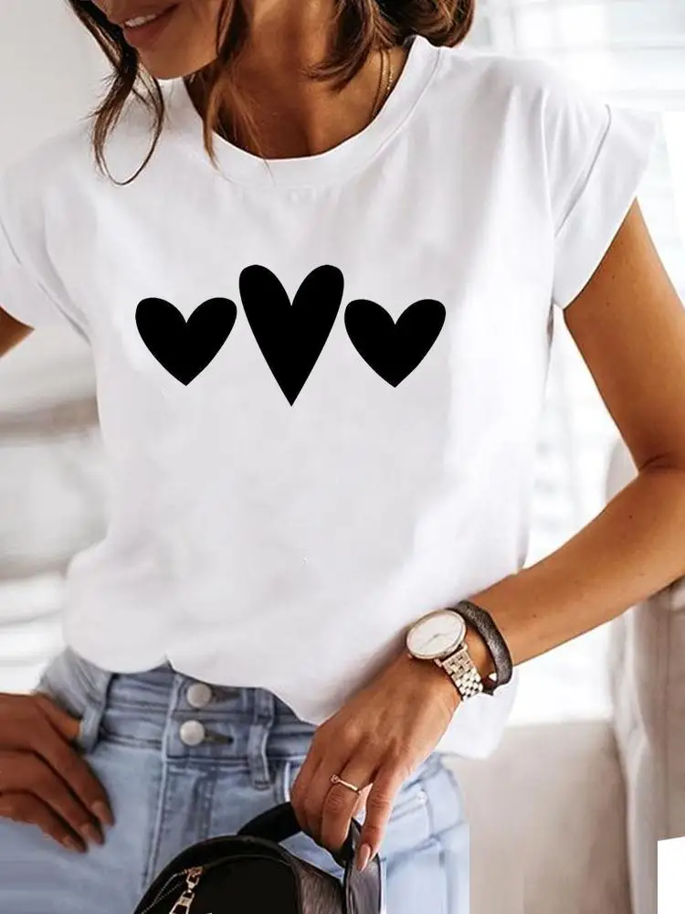 Love Style Trend Cute 90s Short Sleeve Print T Shirt Clothing Tee Women Graphic T-shirt Summer Clothes Fashion Female Top