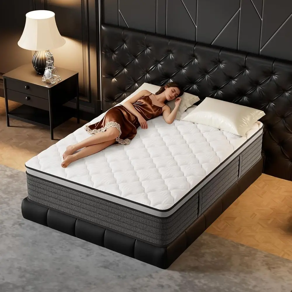 Twin Mattr, Hotel Luxury Hybrid 12 Inch Twin Size-Gel Memory oam Mattrin a Box (New Version), Individually Wrapped ket Spring, P