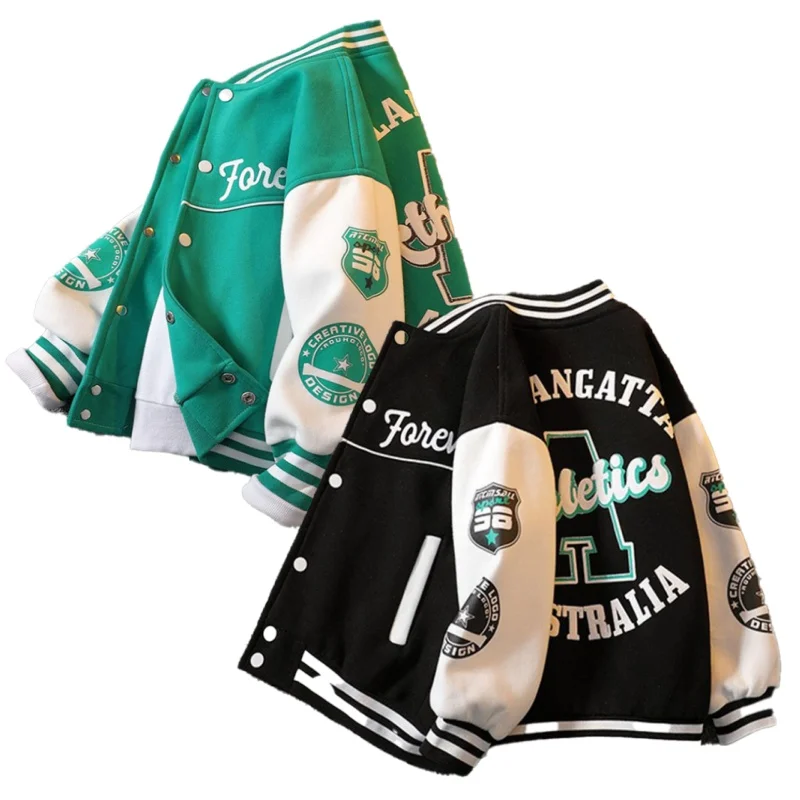Kids Baseball Jackets Clothes Spring Autumn Teen Children's Quilted Bomber Coats Girls Boys Jacket Sports Casual Clothing