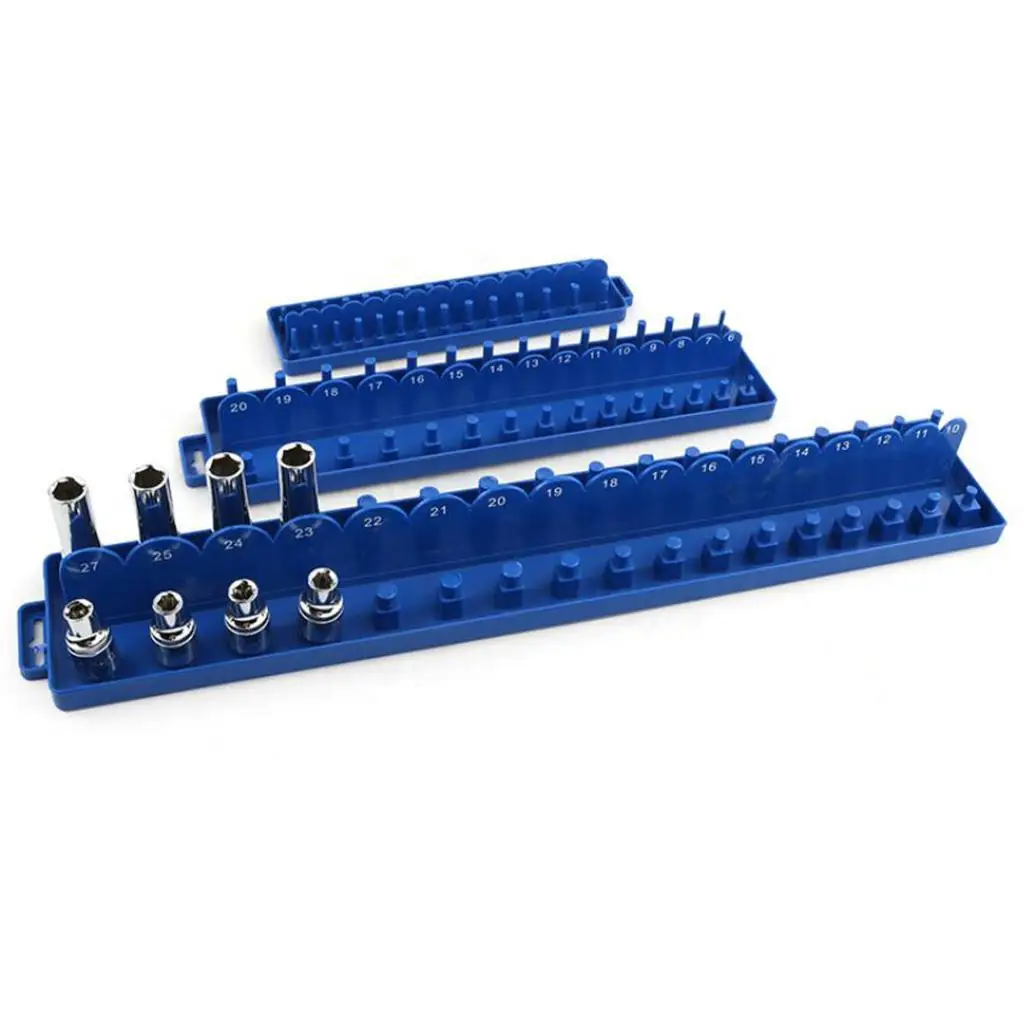 Sleeve Storage Bracket PP Polypropylene Socket Organizer Rack Toolbox Rail Tray for Shop Garage Mechanics