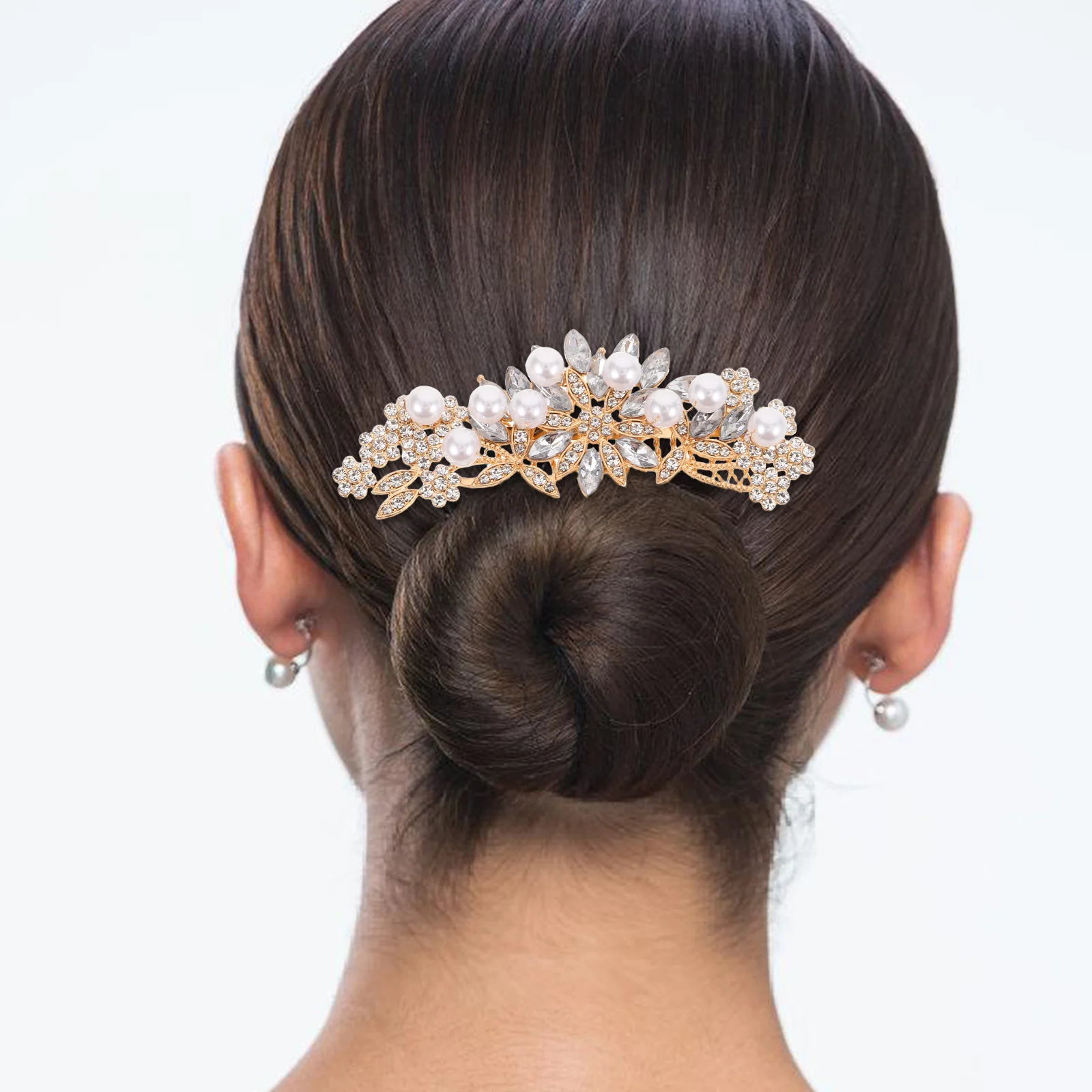 

2Pcs Bridal Hair Combs Handmade Vintage Metal Side Combs Sparkly Pearl Rhinestone Wedding Hair Accessories Bride Hairpiece