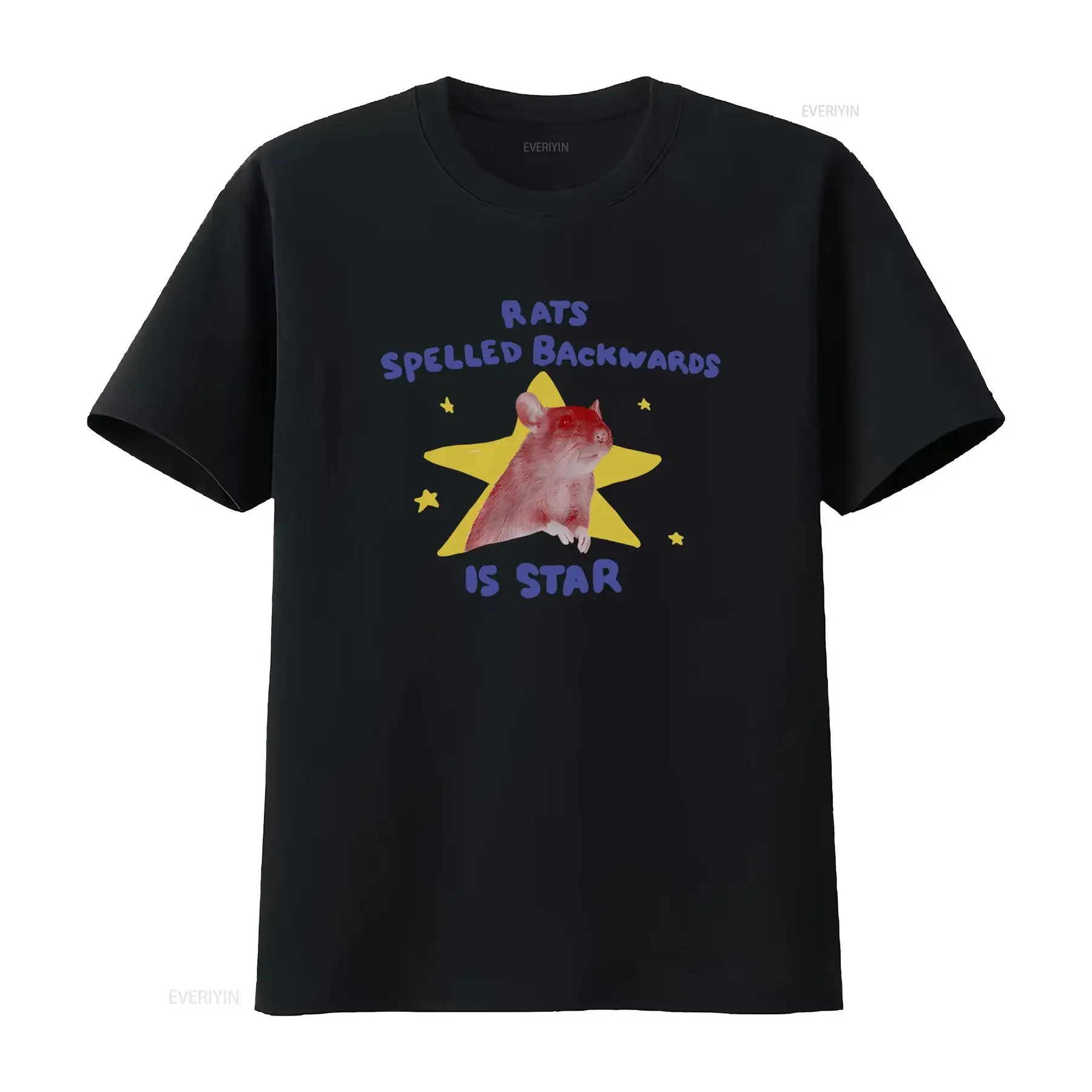 Rats Spelled Backwards Is Star Rat T Shirt Funny Animal Weird Unhinged Relatable vintage Washed Stretched homme Comfortable