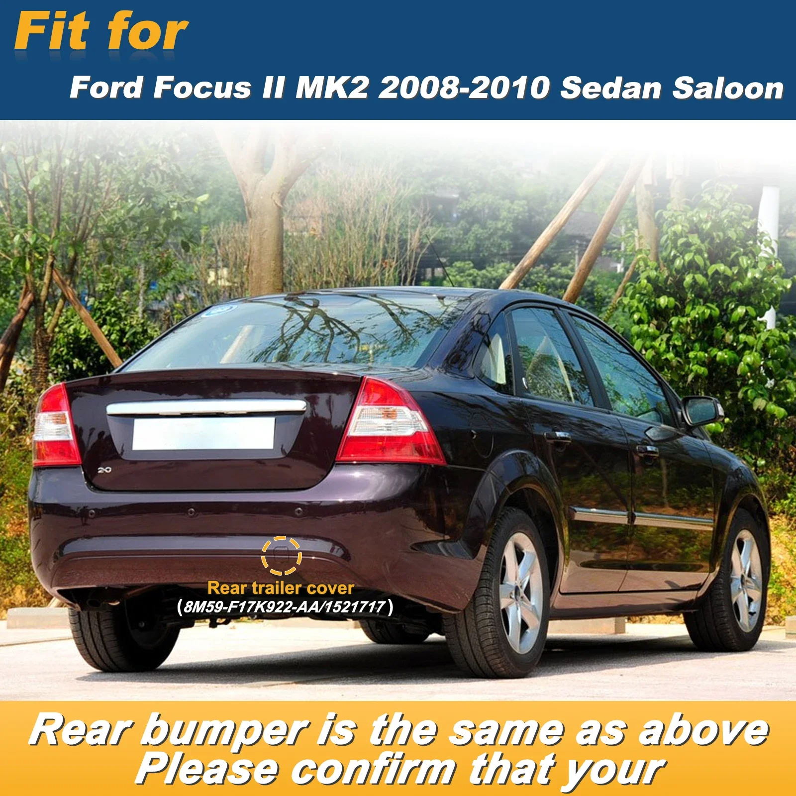 For Ford Focus II MK2 Sedan Saloon 2008-2010 Rear Bumper Tow Hook Cover Cap Parts 8M59F17K922AA 1521717