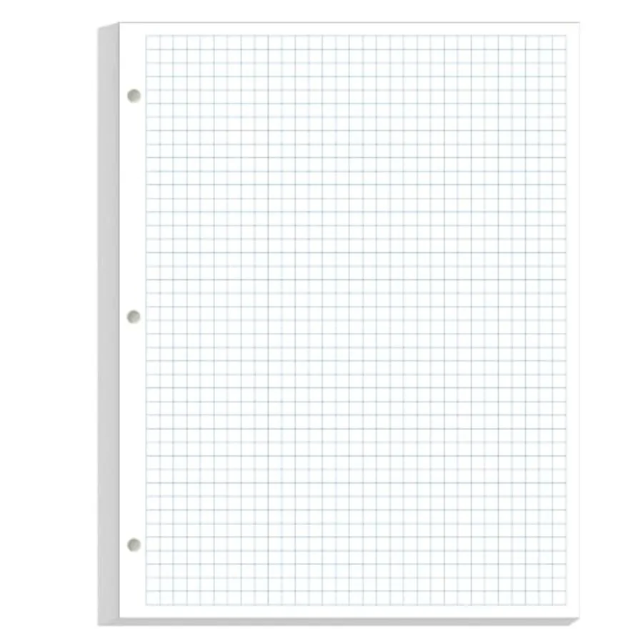 Graph Filler Paper - 3-Hole Punched 4 x 4 Graph Paper, 8-1/2