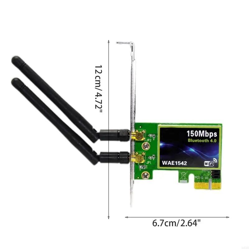 N84B 2.4G WIRELESS WIFI CARD PCI-E WAEE1542 การ์ดเครือข่ายที่เข้ากันได้กับ Bluetooth4.0 กับ Dual 2dbi ANTENNAS WLAN WLAN