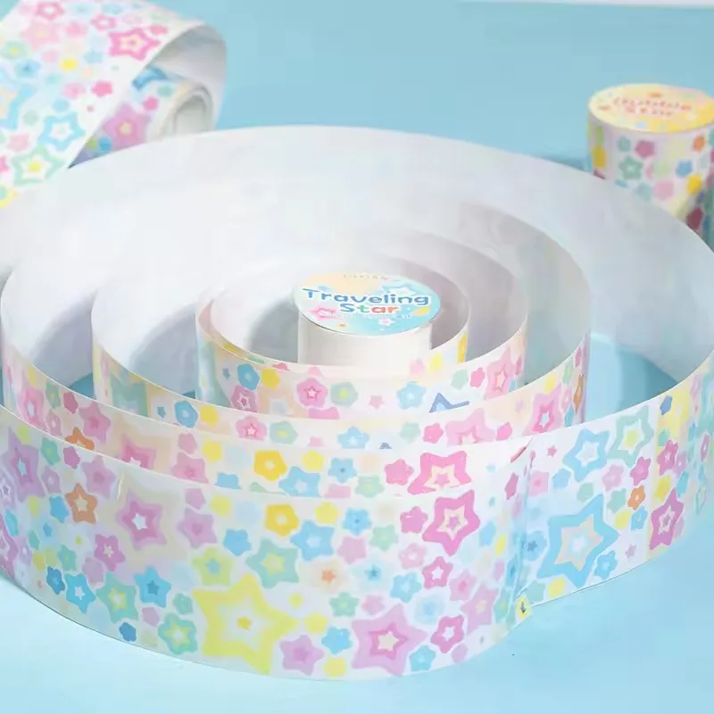 1 لفة ضوء النجوم التجوال شريط مزخرف سجل القصاصات الكولاج الديكور هدية التعبئة والتغليف Diy بها بنفسك الشريط اليدوية #2