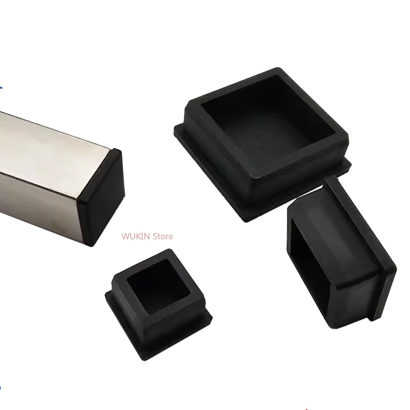 Black Square Silicone Rubber End Caps 9.6mm~50.6MM T Type Blanking Plug Tube Hole Caps Insert Seal Stopper image 5