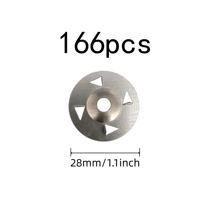 166 pcs Four Claw Anti-Slip Design 28mm Iron Tile Washers, great for Wall Construction, Durable Iron Material