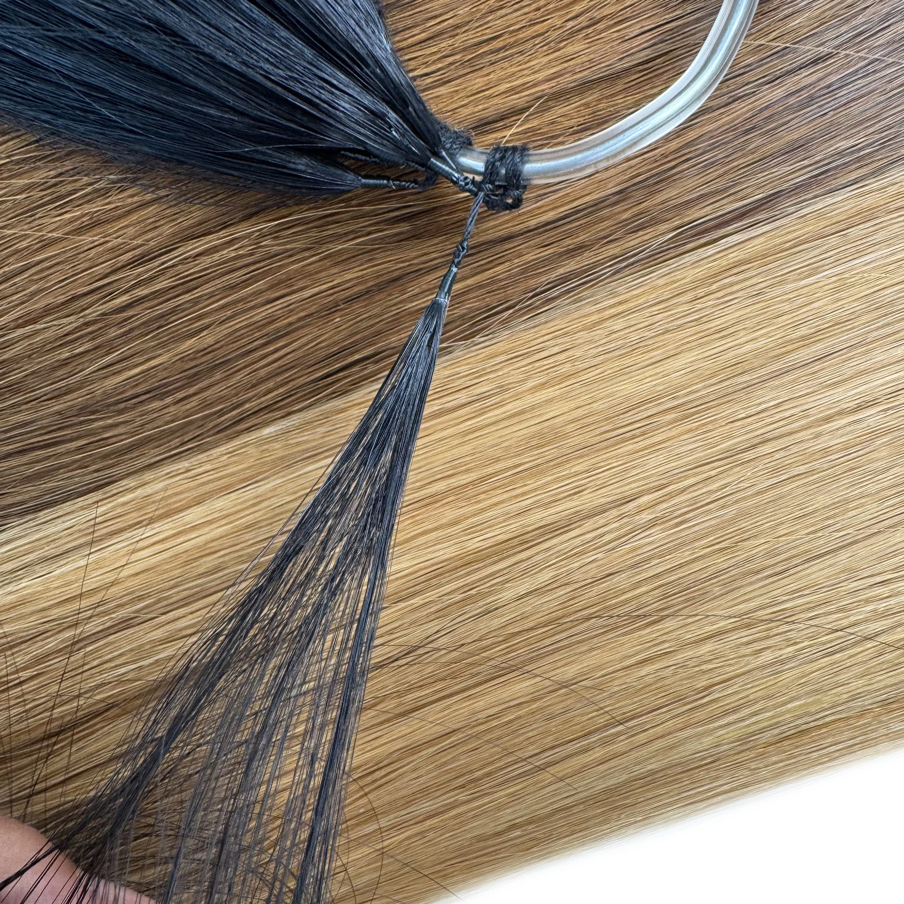 kiikiigirl Korea Popular Cotton String Twins Feathers Hair Extensions Virgin Remy Hair Pre-bonded Hair Extensions