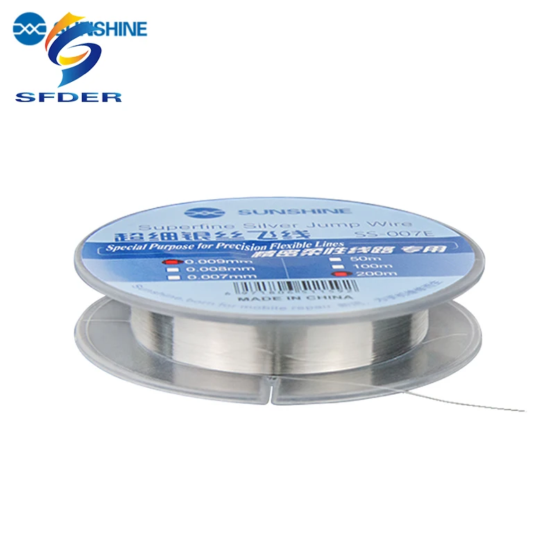 SS007E linea di mosca filo d'argento Ultra fine 0.007mm Superfine argento salto filo di precisione circuito flessibile strumento di riparazione del telefono dedicato