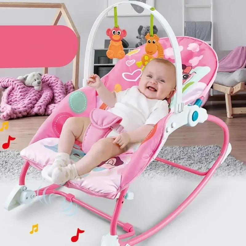 2-In-1 New Baby Vibration Rocking Chair With Musical Bed Net Coax Baby Toy Electric Rocker Chairs Girls Children Toys