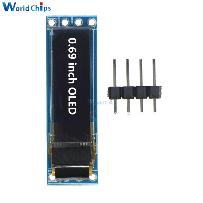 0.69 inch 96x16 OLED Display Module White Display LCD Screen Control Board with Pin for Arduino 3-5.5V IIC Interface