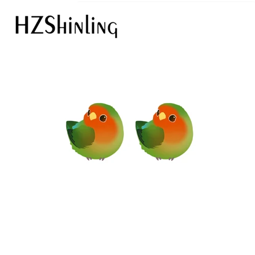 2022 New Fashion Lovely Parrots Cute Fat Birds Stud Earrings Handcraft Epoxy Earrings Acrylic Earrings