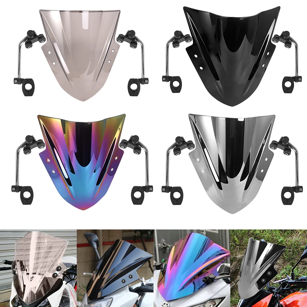 Accesorios de plástico ABS para motocicleta, deflectores de pantalla de viento, parabrisas para Kawasaki Ninja 250 300 2013-2017, 4 colores