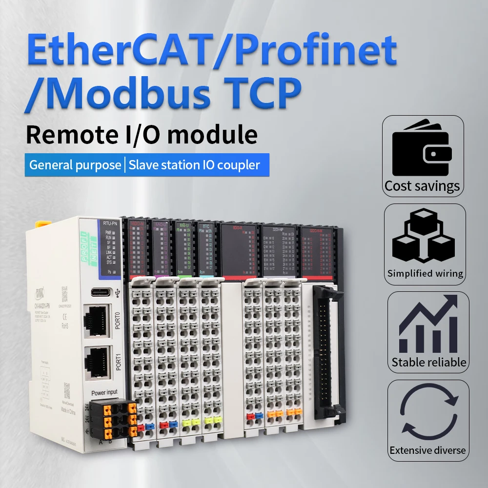 8AI Voltage Input Module ±10V/0-10V High Precision ±0.1% FS Industrial Ethernet Adapter PROFINET IO Device IP20 Protection