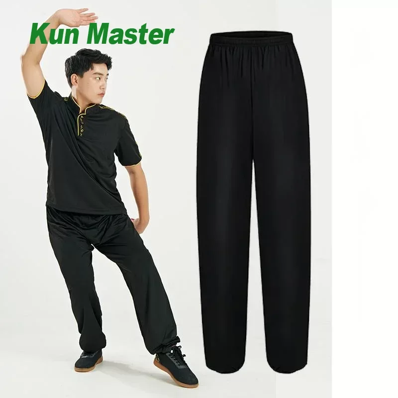 Wushu Pants Martial Arts Trousers Tai Chi Pants Training Pants Wing Chun Wide Leg Elastic Waist New Light And Smooth Children