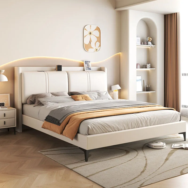 Modern Loft Bed Double Safe Queen Frame Space Saving European Beauty Bed Sleeping Princess Letto Matrimoniale Salon Furniture
