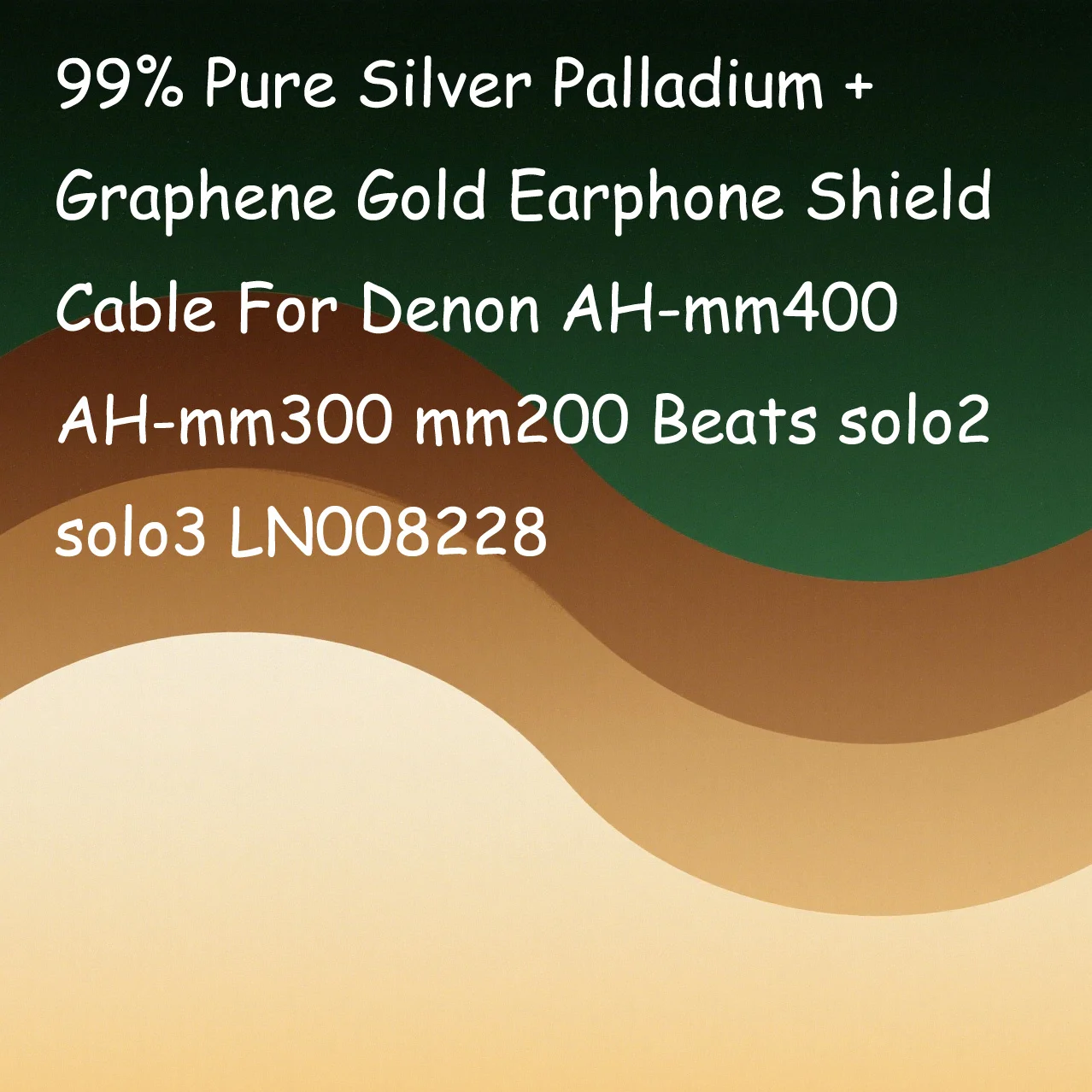 99 % reines Silber-Palladium + Graphen-Gold-Kopfhörerschildkabel für Denon AH-mm400 AH-mm300 mm200 Beats Solo2 Solo3 LN008228