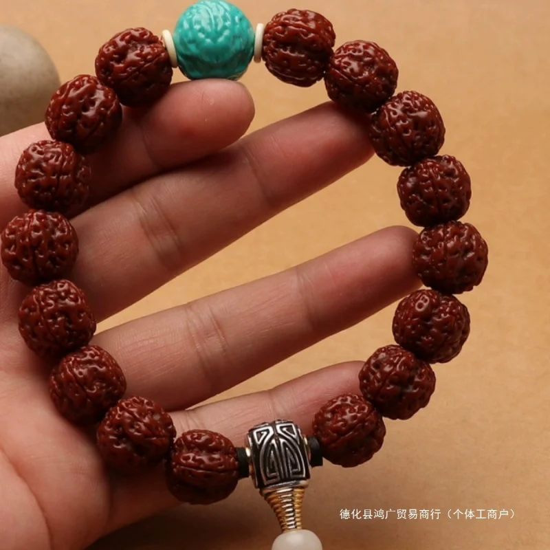 Little Polished Jadeified Men and Women, Single-Loop Bodhi Bead Buddhist Bracelet Wh