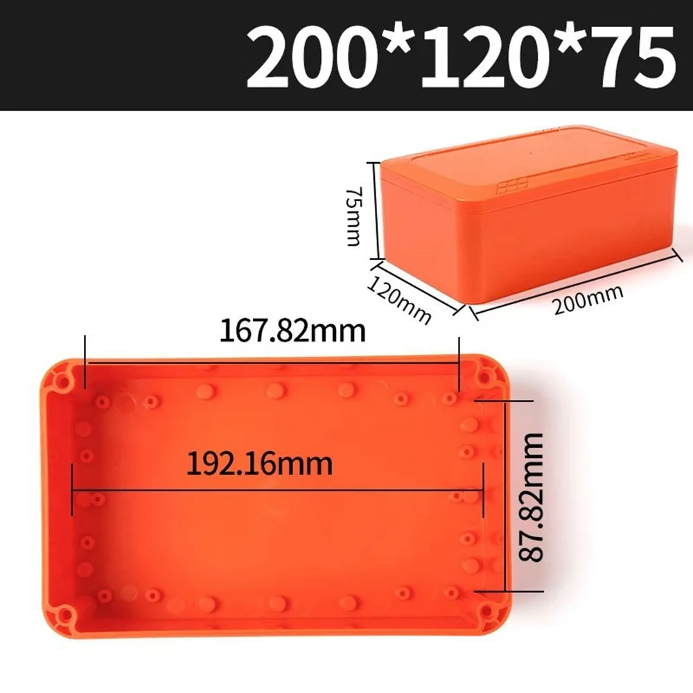 IP67 Waterproof Enclosure Junction Housing Box ABS Plastic Orange Color Instrument Box Electrical Project Box Outdoor Indoor