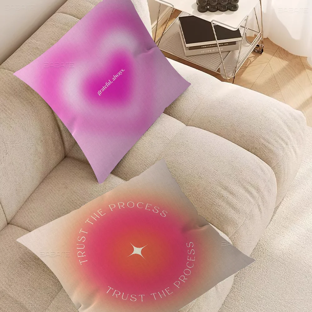 Pink Aura Energy Maple Design Cushion Cover Happy Autumn Harvest Decor Holiday Decorati Pillow Cover